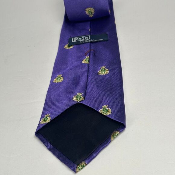 Polo Ralph Lauren 100% Silk Neck Tie Made in USA Purple - Picture 8 of 12